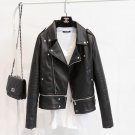 Faux Soft Leather Long Sleeve Coat Zipper Design Motorcycle PU Jacket 2016 New Fashion Autumn Winter