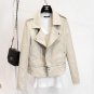 Faux Soft Leather Long Sleeve Coat Zipper Design Motorcycle PU Jacket 2016 New Fashion Autumn Winter