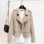 Faux Soft Leather Long Sleeve Coat Zipper Design Motorcycle PU Jacket 2016 New Fashion Autumn Winter