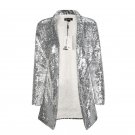European American Fashion Brand Shining Pocket Cardigan Style Sequin Long Sleeves Slim Suit Pattern 