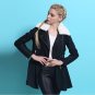 Thick Leather Jacket Women Veste En Cuir Femme Autumn Women PU Removable Fur Collar Skirt Hem Warm J