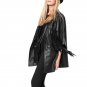 New Women Long PU Leather Jackets and Coats Fashion Fringe Black Hollow Out Slim Women Coat jaqueta 