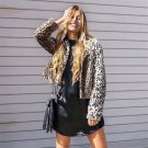 2017 Fashion Womens Leopard Faux Fur Jacket Coat  Parka Outwear Long Sleeve Cardigan faux fur coats 