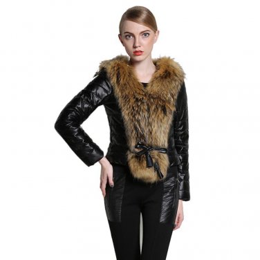 Mooistar #W003 Winter Women\'s Long Sleeve Parka Faux Fur Collar Coat Quilted Jacket Outerwea