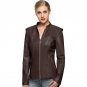 3 Colors Synthetic Leather Jacket Women Casual Long Sleeve Slim Jacket Faux PU Autumn Coat Plus Size