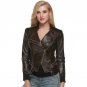 Soft Synthetic Leather Jacket Women Long Sleeve Slim Jacket Faux PU Motorcycle Jacket Women Autumn C