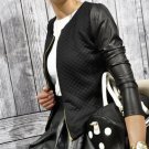 2016 Autumn Women Fashion Casual PU Leather Jacket  Zipper Long Sleeve Top Outwear Parka Coat Zipper