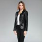 Fashion 2017 Single Breasted Spring Faux Leather Jacket Women Pu Long Sleeve Patchwork Black Plus Si