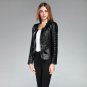 Fashion 2017 Single Breasted Spring Faux Leather Jacket Women Pu Long Sleeve Patchwork Black Plus Si