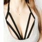 Women Halter Elastic Cage Hollow Out Bandage Elastic Cage Sexy Black Strappy Harness Bra Bustier All