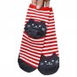 Cartoon Women Socks Cat Footprints 3D Animals Style Striped Warm Cotton Socks Lady Floor meias Socks