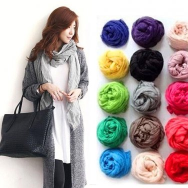 Echarpe 170*45cm Cachecol Feminino 2015 Brand Fashion Casual Foulard All-match Solid Soft Cotton Lon