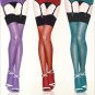 30d Sexy Womens contrast color thigh high Stockings ,multi color vintage long shiny Stockings,oil fl