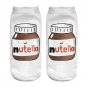 nutella white 3D Printed ladies cartoon short chaussette femme cute  korean socks