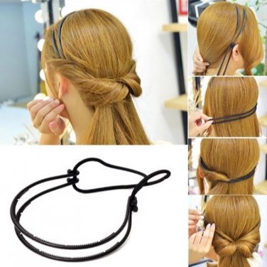 Double Root Hair Hoop Head Band Adjusted Multivariant Hair Clips Adjustable Head Hoop Elastic Hair C