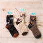 3 Pairs/lot Cute Animal Winter Wool Knitted Warm Owl Fox Animal Socks For Female Women\'s New Funny
