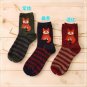 3 Pairs/lot Cute Animal Winter Wool Knitted Warm Owl Fox Animal Socks For Female Women\'s New Funny