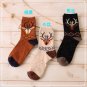 3 Pairs/lot Cute Animal Winter Wool Knitted Warm Owl Fox Animal Socks For Female Women\'s New Funny