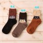 3 Pairs/lot Cute Animal Winter Wool Knitted Warm Owl Fox Animal Socks For Female Women\'s New Funny