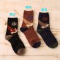 3 Pairs/lot Cute Animal Winter Wool Knitted Warm Owl Fox Animal Socks For Female Women\'s New Funny