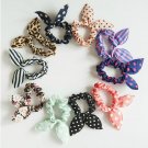 New 10pcs Lot Mix Style Clips For Hair Band Polka Dot Leopard Trip Hair Rope Rabbit Ears Headwear Ha