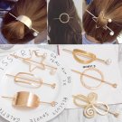 Korean Barrette Moon Triangle Design Metal Hair Clips For Women Hair Accessories Gold Hairpin Heart 