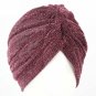 Aproms Women Bling Silver Gold Knot Twist Turban Headbands Cap Autumn Winter Warm Headwear Casual St