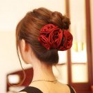 Korean Beauty Ribbon Rose Flower Bow Jaw Clip Barrette Hair Claws for Women Headwear Hair Accessorie