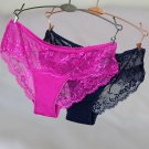 Women Sexy Seamless Briefs,Ultra-Thin Transparent  Flower Embroidered Patterned Plus Size Underwear 
