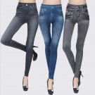 Fashion Women Skinny Pant Jeggings Stretchy Slim Imitation Denim Legging Pencil Pants Trousers Casua