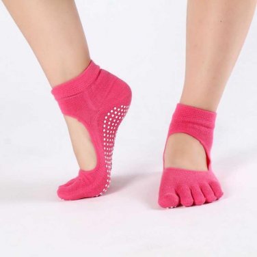 [COSPLACOOL]New Dance Half Toe Ankle Grip Short Backless Pilates Socks Women Non Slip Toe Socks Full