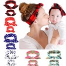 2PC/Set Mom Love Kids Rabbit Ears Hair Band Ornaments Tie Bow Women Headband Stretch Knot Cotton Hea
