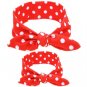 2PC/Set Mom Love Kids Rabbit Ears Hair Band Ornaments Tie Bow Women Headband Stretch Knot Cotton Hea