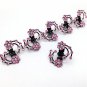 LNRRABC 6 Pcs/Set Rhinestones Flower Hair Clips Clamp Women Lady Hair Claws Bridal Jewelry Hair Acc