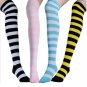 6 Colours Classic Vogue Women Sock Thigh High Striped Over the Knee Socks Cotton Stockings
