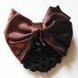 1 PC Sweet Girl Satin Bow Barrette Lady Hair Clip Cover Bowknot Bun Snood Women Hair Accessories QLM
