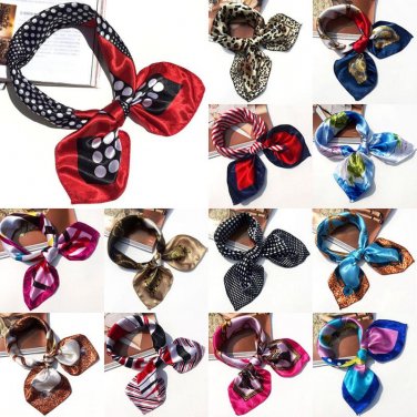 Soft Silk Square Scarf Scarves Bandanas Head Wrap Shawl Satin Stewardess Female Elegant Silk Scarf F