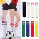 Sexy Women Color Classic Striped Cotton Socks Lacrosse Long Socks Ladies Knee High 3 Line Solid Sock