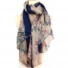Winter Scarf Women Cotton Linen Voile Floral Pattern Thin Scarfs Vintage Shawl Scarves Sjaal Bufanda
