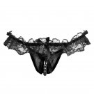 Women Girl Gauze Bowknot Beads Lace Panties Knicker Thong Lingerie Underwear sous vetement femme Low