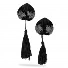 Women Sexy Sequin Self Adhesive Tassel Cover Heart Shape Bra Nipple Cover Pasties Breast Petals 2pcs
