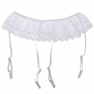 Sheer Double-layer Lace Garterbelt Garter Belt Skirt - White