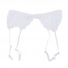 White Floral Lace Mesh Garter Belt