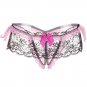Women\'s Sexy Lace Panties High-Crotch Transparent Floral Briefs Underwear BK