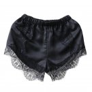 Sexy Hollow Satin Lace Women Shorts Casual Summer Lady High Waist Short Feminino Shorts Black And Wh