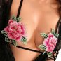 Appliques Elastic Cage Summer Sexy Women Girl Hollow Out Bandage Bra Strappy Halter Bustier Bra Adju