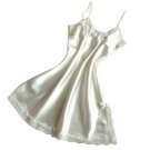Sexy Women Silk Lace Nightgowns V-Neck Spaghetti Straps Nightdress Sleepwear Babydoll Sleepwear