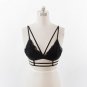 2017 japanese Sexy Ladies bra set lingerie Lace Hollow out Bra Women Black Bralette Deep V Bras + La