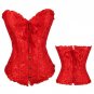 Women\'s Lace Up Satin Boned Overbust Waist Trainer Corsets And Bustiers Bodyshaper Top Plus Size G-