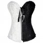 Women\'s Lace Up Satin Boned Overbust Waist Trainer Corsets And Bustiers Bodyshaper Top Plus Size G-